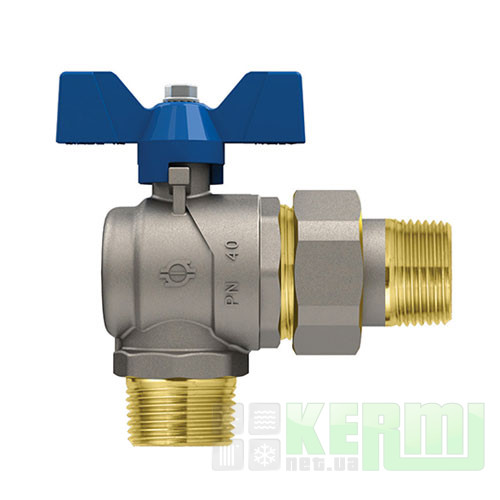 F.I.V. Кран шаровый угловой Evolution НР и американкой "бабочка"