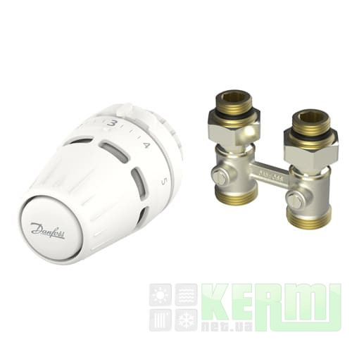 Комплект для радиатора прямой Regus (M30x1.5) + RLV-KB 1/2"Х3/4", Danfoss Комплект для радиатора прямой Regus (M30x1.5) + RLV-KB 1/2"Х3/4", Danfoss