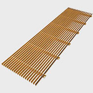 Продольная декоративная решетка Ascotherm eco, латунь Продольная декоративная решетка Ascotherm eco, латунь